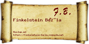 Finkelstein Béla névjegykártya